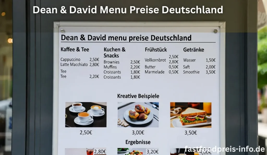 deutschland Dean & David menü mit preise
